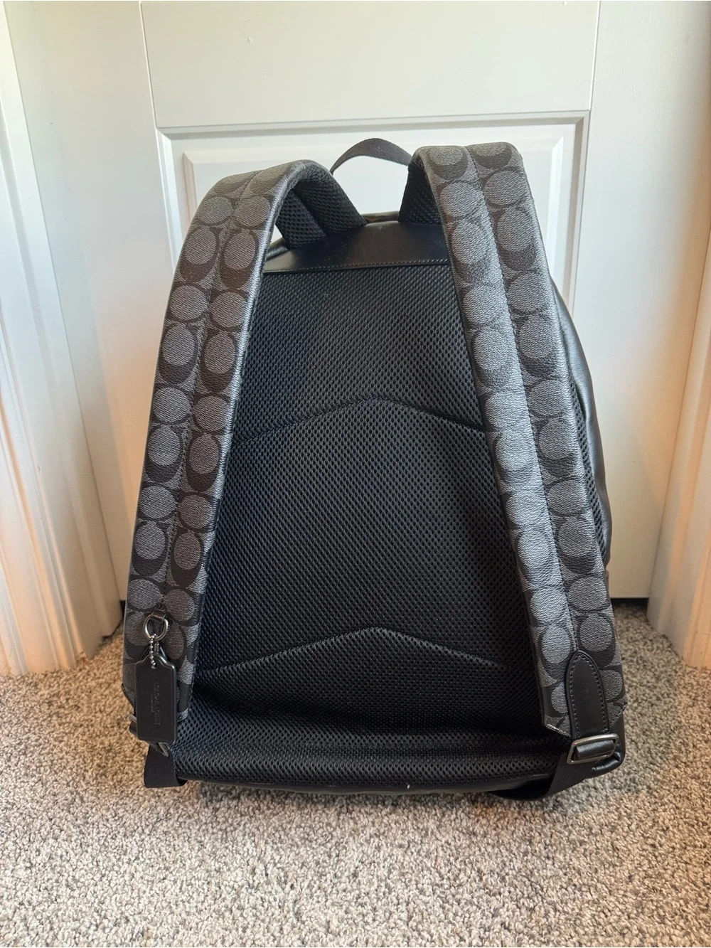 Coach Men's/Women’s Signature Logo Backpack in Charcoal and Black
